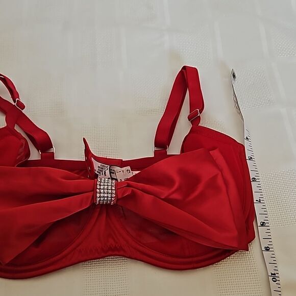 Victoria's Secret Women's Underwire Push-Up Without Padding Bow Bra Red 34DDD - Picture 7 of 16